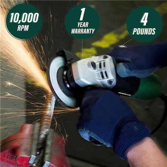 Angle Grinder | 4-1/2-Inch |Includes 5 Grinding Wheels &Hard Case |6.2-Amp Motor - Picture 3 of 6